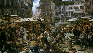 Verona Pazarı by Adolph Menzel