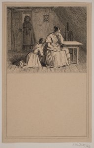 Fakir bir aile. No. 25 içinde Chr. Winther ve M. Rørbye, "Küçük Çocuklar için 25 Resim" by Johan Adolph Kittendorff