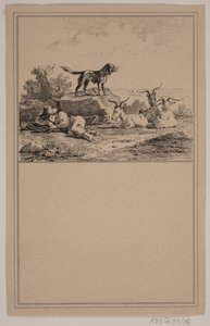 Çoban çocuk. No. 14 içinde Chr. Winther ve M. Rørbye, "Küçük Çocuklar için 25 Resim" by Johan Adolph Kittendorff