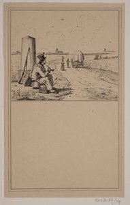 Asker yürüyüşte. No. 13 içinde Chr. Winther ve M. Rørbye, "Küçük Çocuklar için 25 Resim" by Johan Adolph Kittendorff