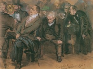 Halk Toplantısında Burjuva Almanlar, 1849 (kağıt üzerinde pastel) by Adolph Menzel
