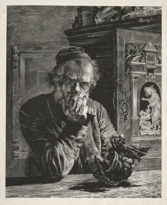 Antikacı - Otoportre, 1851. by Adolph Menzel
