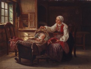 çocuklu anne by Adolph Tidemand