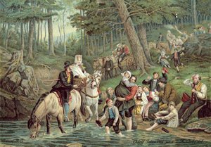 Norveç sahnesi (renkli taş) by Adolph Tidemand