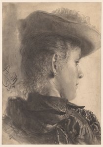 Arkadan Görülen Kadın Büstü, 1893. by Adolph Menzel