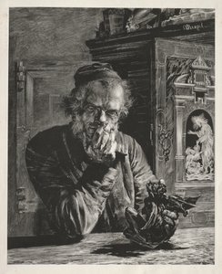 Antikacı - Otoportre by Adolph Menzel