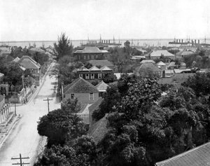 Duke Street ve liman, Kingston, Jamaika, c1905