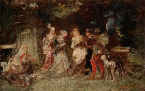 bahçe sahnesi by Adolphe Joseph Thomas Monticelli