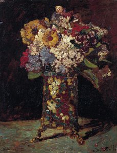 "Bir buket çiçekten natürmort" (Çiçek natürmort) Tablo Adolphe Thomas Joseph Monticelli (1824-1886) 1875 Van Gogh Müzesi, Amsterdam by Adolphe Joseph Thomas Monticelli