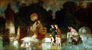 Parktaki Sahne by Adolphe Joseph Thomas Monticelli