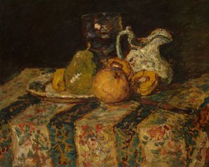 Meyve ve Şarap Sürahisi ile Natürmort by Adolphe Joseph Thomas Monticelli