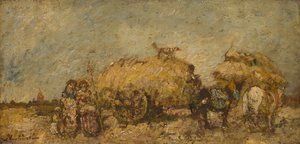 Hayfield, c. 1870 by Adolphe Joseph Thomas Monticelli