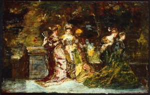 Parktaki Kadınlar, 1858 dolayları (tuval üzerine yağlı boya) by Adolphe Joseph Thomas Monticelli