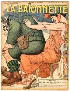 Renklerde Hiciv “La Baionnette”in Kapağı by Adolphe Leon Willette