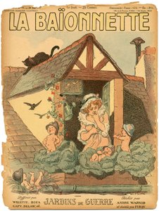 “La Baionnette”in Kapağı, Satirique en Colours by Adolphe Leon Willette