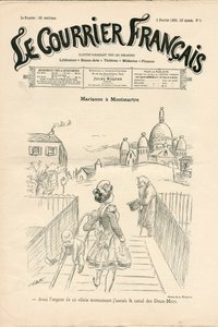 “Le Courrier francais”” kapağı, 5 numara, Siyah Beyaz Hiciv by Adolphe Leon Willette