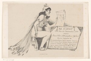 Paris'teki baskı satıcısı Edmond Sagot'un kartviziti by Adolphe Leon Willette