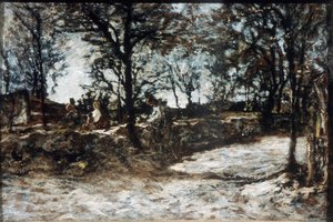 Manzara. Fontainebleau, 19. yüzyıl. by Adolphe Joseph Thomas Monticelli