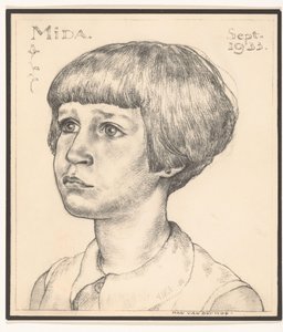 Han van der Kop Mida Eylül 1933'ün Mida portresinin fotoğraf reprodüksiyonu (nesne üzerindeki başlık) by Adriaan Bijl (attributed to)
