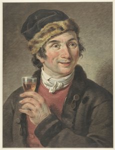 Adriaan de Lelie'nin portresi, şapkalı by Adriaan de Lelie