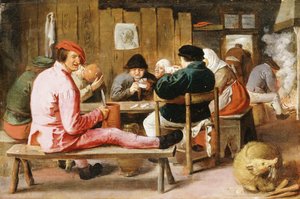 Bir Tavernada Bir Masada Sigara ve İçki Boors, 1625 dolayları by Adriaen Brouwer