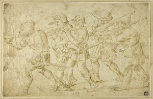 piyade askerleri by Adriaen Brouwer