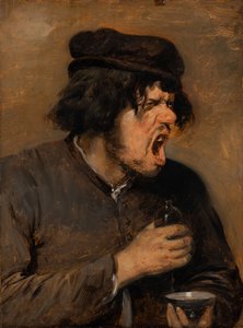 Acı İksir, c.1636-38 (meşe üzerine yağlıboya) by Adriaen Brouwer