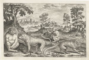 maymunlar Dört ayaklı hayvanlar (dizi adı) Animalivm Qvaddrvpedvm (dizi başlığı) by Adriaen Collaert