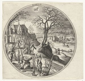 Mart Martivs (nesne üzerindeki başlık) On İki Ay (dizi adı) by Adriaen Collaert