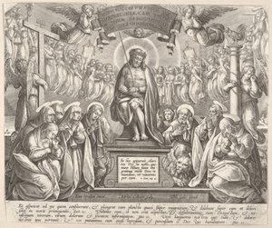 Üzüntülerin Adamı, Üç Meryem ve Müjdeciler,.n.d. by Adriaen Collaert