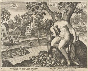 Yaz Aestas cereris. (nesne üzerindeki başlık) Dört Mevsim (dizi adı) by Adriaen Collaert