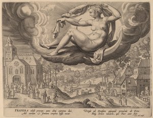 Akşam by Adriaen Collaert after Maarten de Vos