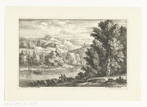Bir nehir ve bir kale ile manzara by Adriaen Frans Boudewyns