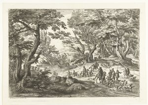 Av partisi ile manzara Avcılarla manzaralar (dizi başlığı) by Adriaen Frans Boudewyns