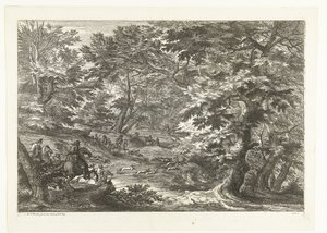 Tilki avı ile manzara Avcılarla manzaralar (dizi başlığı) by Adriaen Frans Boudewyns