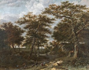 Avcılar ile manzara by Adriaen Hendricksz. Verboom