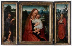 Vaftizci Yahya ve Aziz Jerome ile Madonna (panel üzerine yağlıboya)