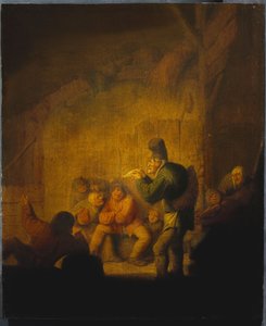 Bir Soytarı ile Yoldaşlarını Tartıştığı Bir Ahır İçi, c.1632 by Adriaen Jansz. van Ostade