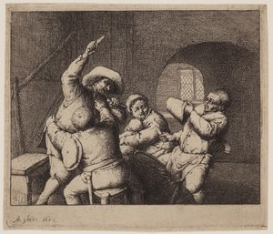 Bıçak dövüşü by Adriaen Jansz. van Ostade