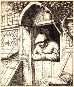 Kapısına Dayanan Adam, 1672 dolayları (gravür) by Adriaen Jansz. van Ostade