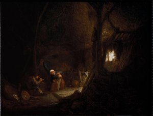 Ahırda Köylü Ailesi (tuval üzerine yağlı boya by Adriaen Jansz. van Ostade