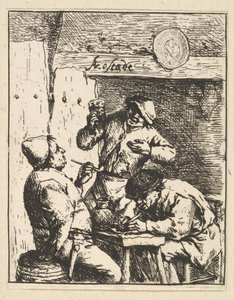İki Sigara İçen Arasında Duran Şarkıcı, 1610-85. by Adriaen Jansz. van Ostade