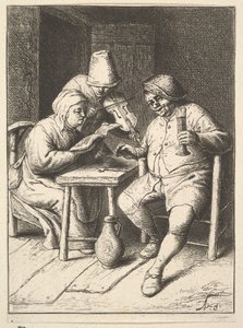 Şarkı Söyleyen Çift ve Keman, 1610-85. by Adriaen Jansz. van Ostade