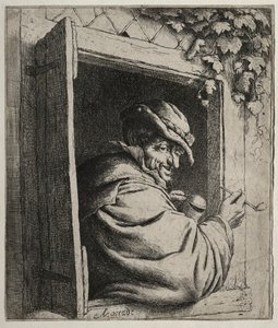 Penceredeki Sigara İçen. by Adriaen Jansz. van Ostade