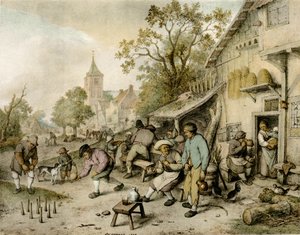 bowling oynayanlar by Adriaen Jansz. van Ostade