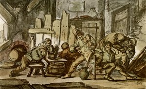 Bir köy meyhanesinde köylü müzisyen by Adriaen Jansz. van Ostade