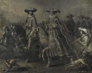 Friedrich (1596-1632), Pfalz Elektörü, Bohemya Kralı ve Karısı Elizabeth Stuart (1596-1662) At Sırtında