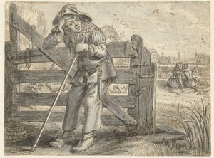 Joncker Maerten ile Şişman Leendert ve Lijsje Teunis'in Çılgın Aşkı by Adriaen Pietersz van de Venne