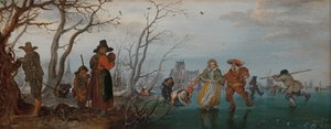Kış (Buzda Eğlence) by Adriaen Pietersz van de Venne