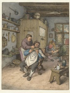 Bir Berber Dükkanı Barbierswinkel by Adriaen van Ostade